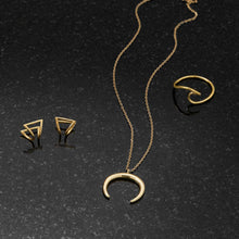 Load image into Gallery viewer, 14 Karat Gold Plated Crescent Necklace