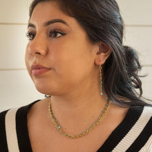 Load image into Gallery viewer, 14K Gold Plated French Wire Earrings with Reconstituted Turquoise Beads