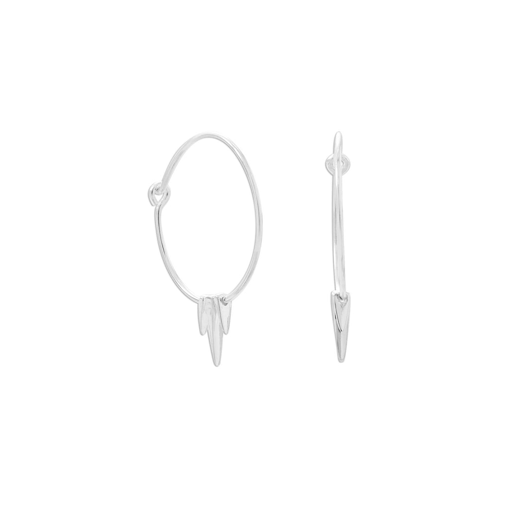 Polished Wire Hoops with Spikes
