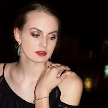 Load image into Gallery viewer, 14 Karat Gold Plated Multi Stone Post Earrings
