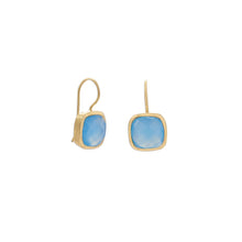 Load image into Gallery viewer, 14 Karat Gold Plated Blue Chalcedony Wire Earrings