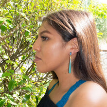 Load image into Gallery viewer, 14 Karat Gold Plated Chalcedony and Glass Post Earrings