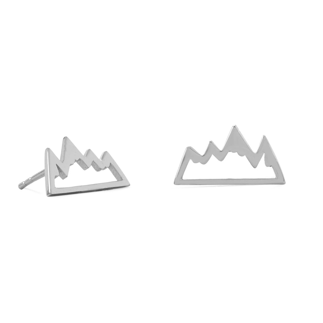 Peak of Fashion! Rhodium Plated Mountain Range Earrings