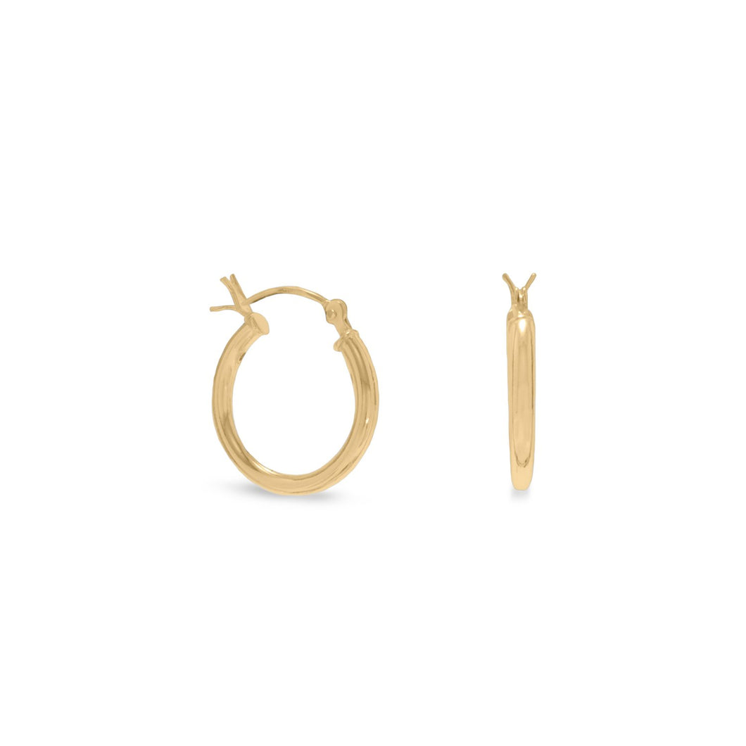 2mm x 16mm Gold Plated Click Hoop
