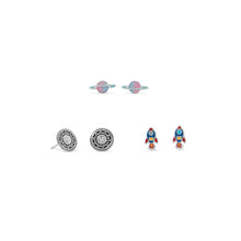 Load image into Gallery viewer, Rocket, Planet and Disc Earring Set