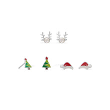 Load image into Gallery viewer, Reindeer, Santa Hat and Tree Earring Set