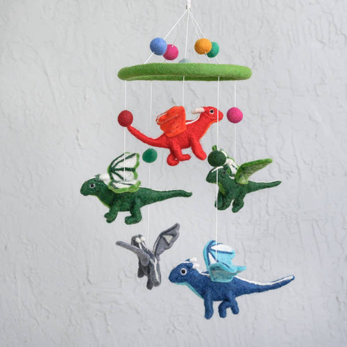 Hand Felted Mobile- Flying Dragon