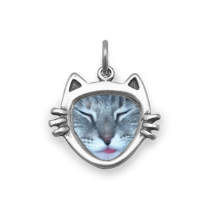 Cat Face Picture Frame Charm
