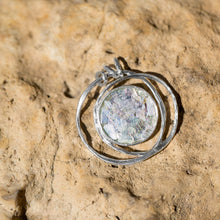 Load image into Gallery viewer, Open Wire Design Ancient Roman Glass Pendant