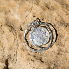 Load image into Gallery viewer, Open Wire Design Ancient Roman Glass Pendant