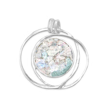 Load image into Gallery viewer, Open Wire Design Ancient Roman Glass Pendant