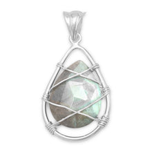 Load image into Gallery viewer, Wire Wrap Labradorite Pendant