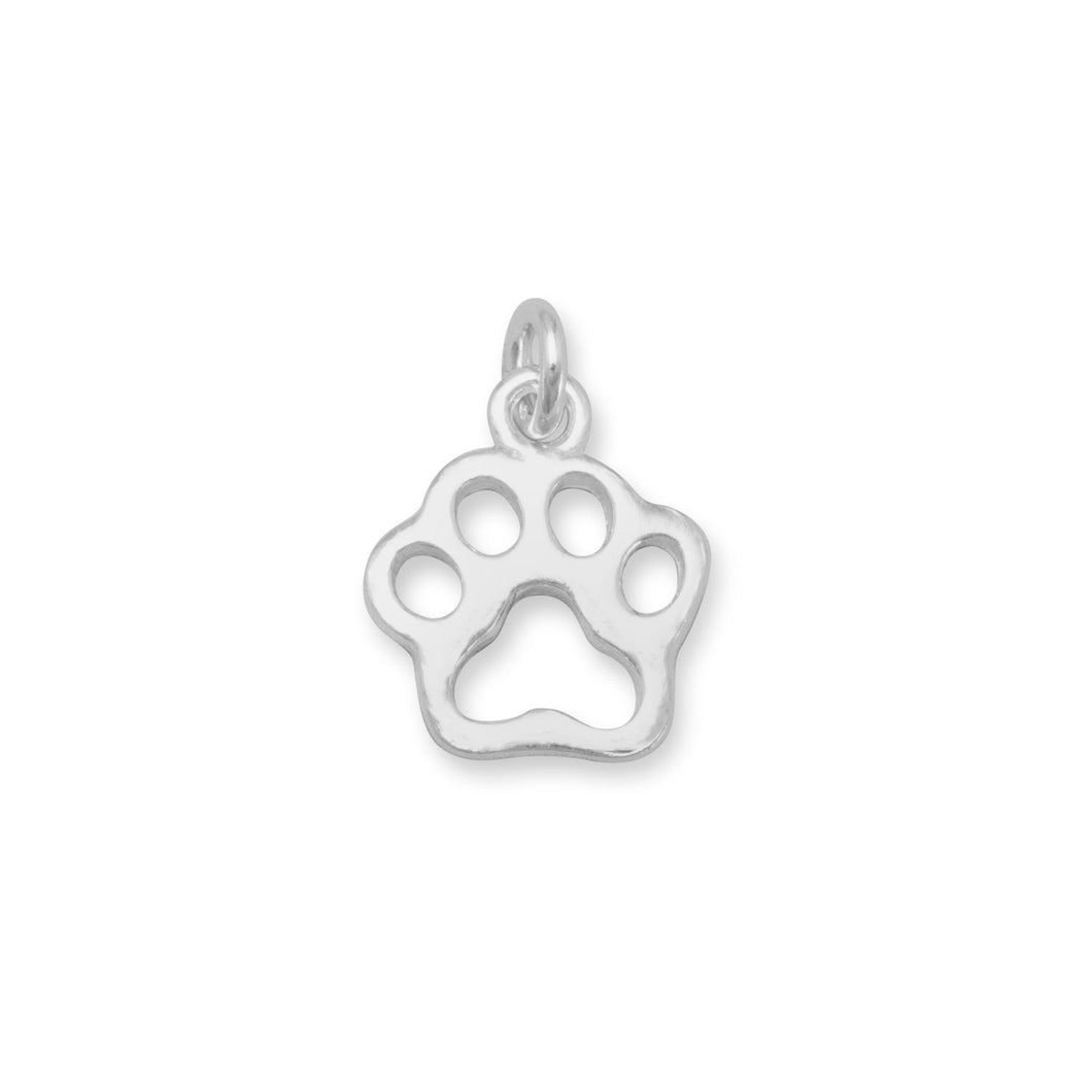 Small Cut Out Paw Print Charm