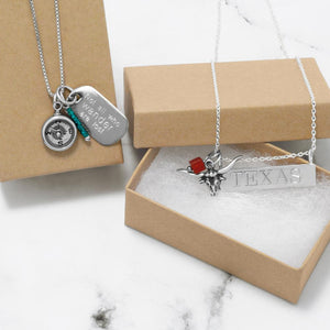 Oxidized Compass Charm