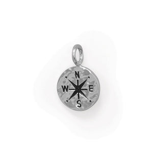 Keep It Moving! Hammered Compass Pendant