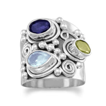 Load image into Gallery viewer, Ornate Multistone Ring
