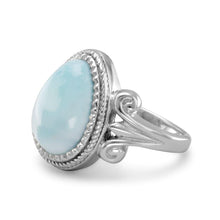 Load image into Gallery viewer, Pear Shape Larimar Ring