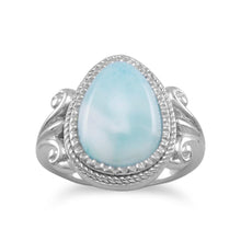 Load image into Gallery viewer, Pear Shape Larimar Ring