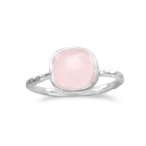Rose Quartz Cushion Ring