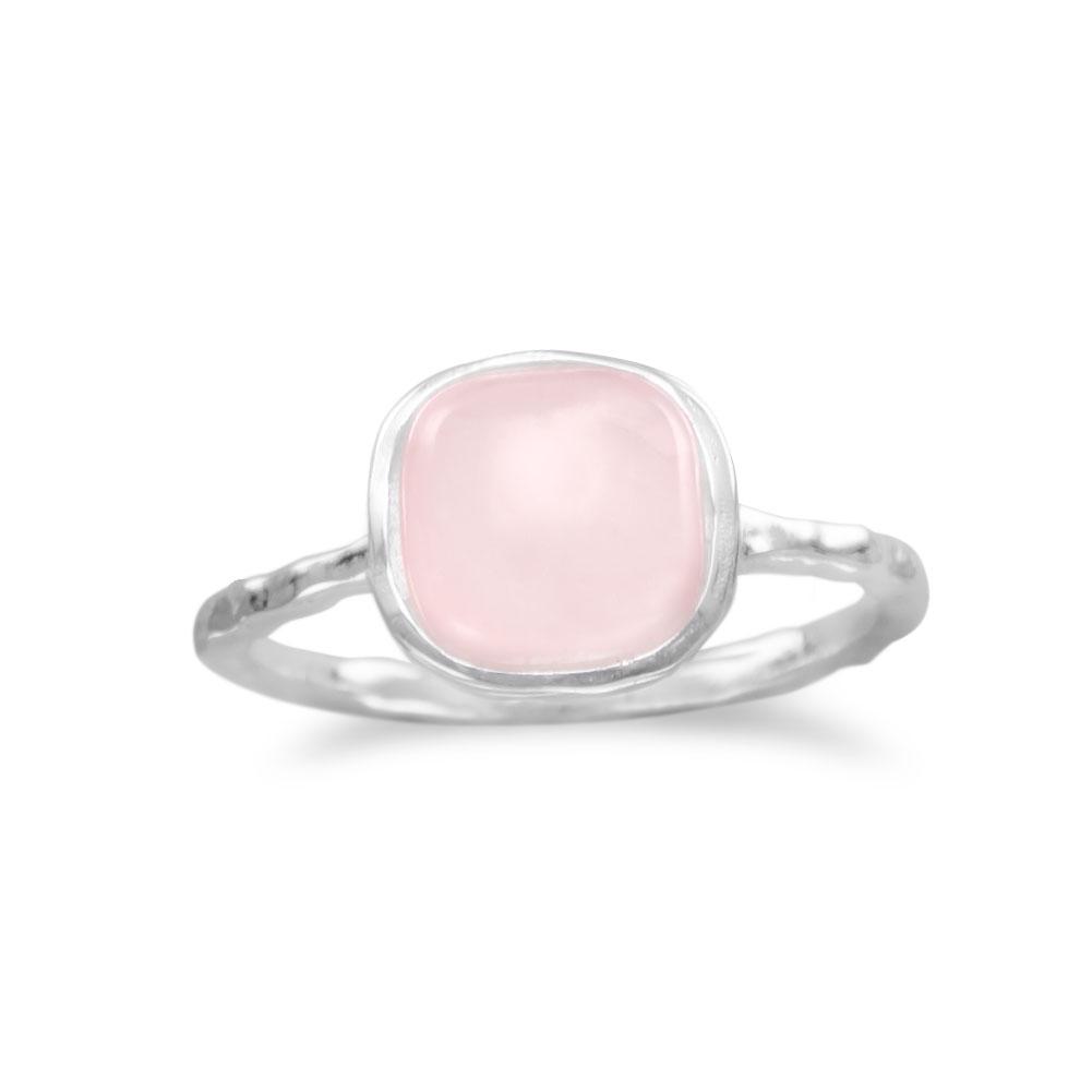 Rose Quartz Cushion Ring