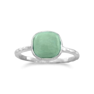 Stabilized Square Turquoise Ring