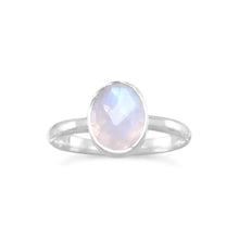 Load image into Gallery viewer, Faceted Rainbow Moonstone Ring