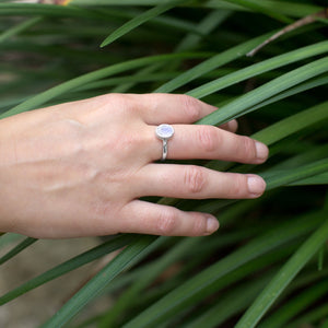 Faceted Rainbow Moonstone Ring