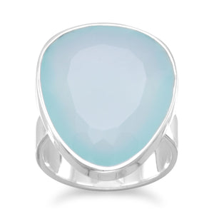 Free Form Sea Green Chalcedony Ring
