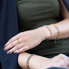 Load image into Gallery viewer, 14 Karat Gold Plated Double Strand Tanzanite and Citrine Bracelet