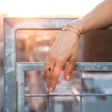 Load image into Gallery viewer, 14 Karat Gold Plated and Diamond Chip Ring