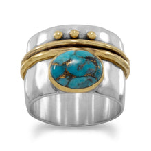 Load image into Gallery viewer, Two Tone Stabilized Turquoise Ring