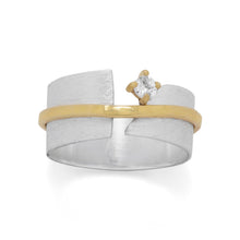 Load image into Gallery viewer, Two Tone Art Deco CZ Ring