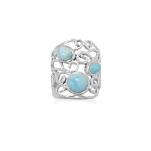 Load image into Gallery viewer, Polished Ornate Larimar Ring