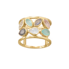 Load image into Gallery viewer, 14 Karat Gold Plated Multi Stone Ring