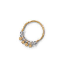 Load image into Gallery viewer, 14 Karat Gold Plated Labradorite Bead and Disk Ring