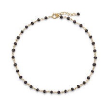 Load image into Gallery viewer, Midnight Sparkle! 14 Karat Gold Plated Black Spinel Anklet