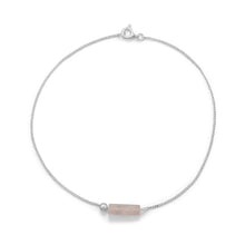 Load image into Gallery viewer, 9.25" Rose Quartz Tube Anklet