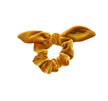 Load image into Gallery viewer, Velvet Scrunchie With a Bow - Gold