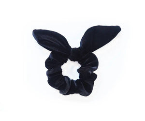 Velvet Scrunchie With a Bow - Black