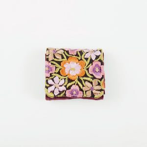 Small Embroidered Travel Jewelry Case Earthy Mauve