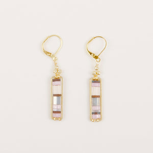 Miyuki Stripe Bead Earrings - Blush