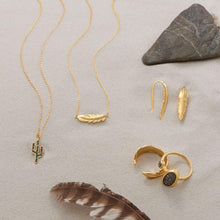 Load image into Gallery viewer, 14 Karat Gold Plated Wrap Feather Ring