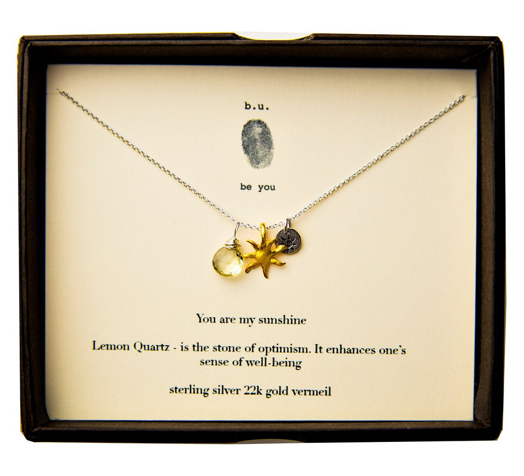 You Are My Sunshine Multi Charm Necklace