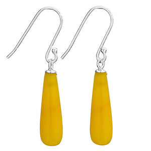 Honey Jade Simple Teardrop Earrings