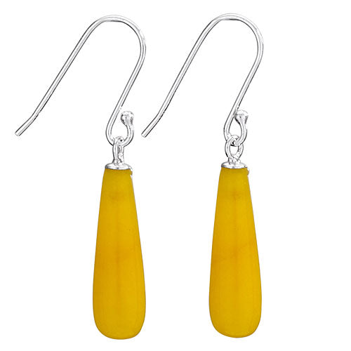 Honey Jade Simple Teardrop Earrings