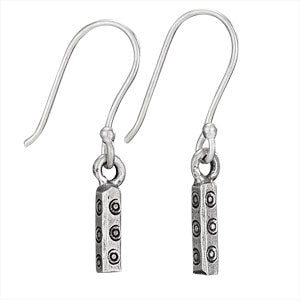 Hill Tribe Stamped Cube Pipe Earrings