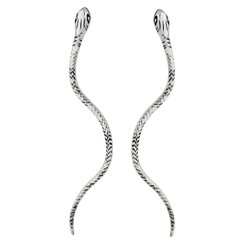 Long Snake Stud Earrings