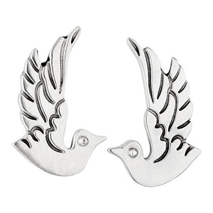 Arched Peace Dove Stud Earrings