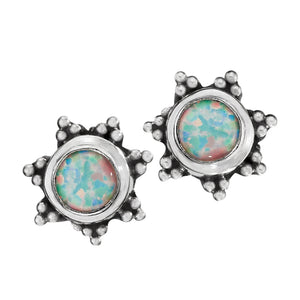 Opal Sterling Stud Earrings