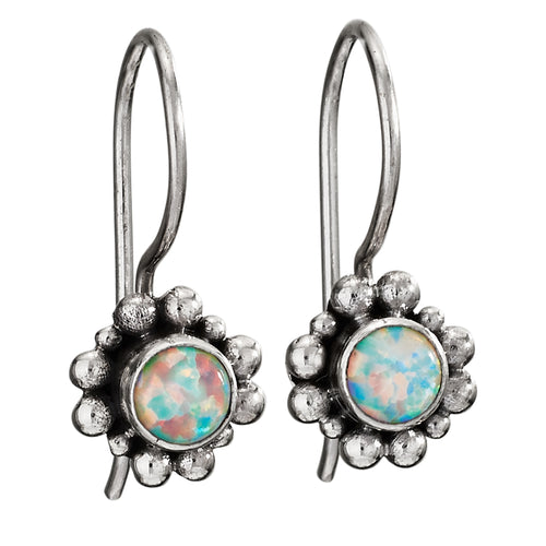 Opal Sterling Drop Earrings